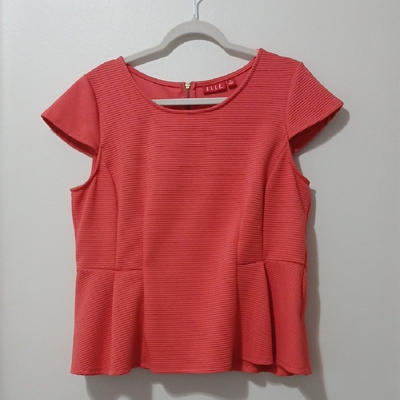 Elle Tops - ELLE Womens Peplum Top XL Zip Back